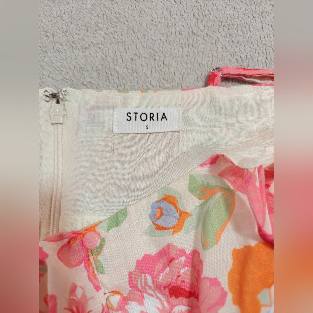 Storia Floral Empire Spaghetti Strap Midi Maxi Dress Size Small S - Picture 5 of 8